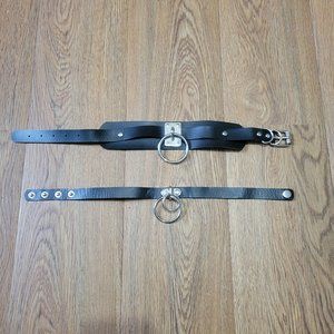 Collars Pair Set of Two Faux Leather